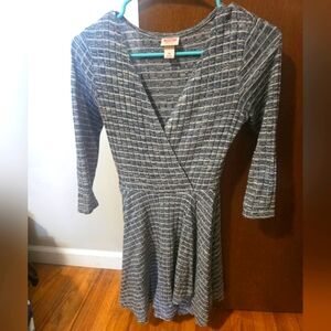 Mossimo Supply Co. Blue and White Knit Wrap Dress 3/4 Sleeves Size XS